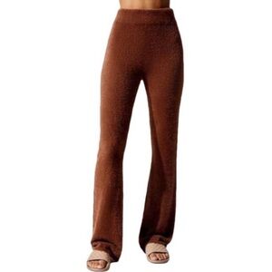 Carbon38 Fuzzy Eyelash Flared Lounge Pants
